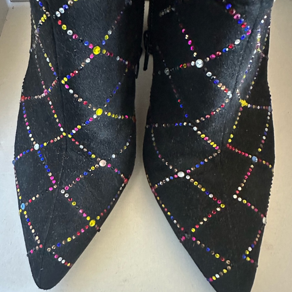 Betsey Johnson Black Beaded Ankle Booties - Picture 5 of 7